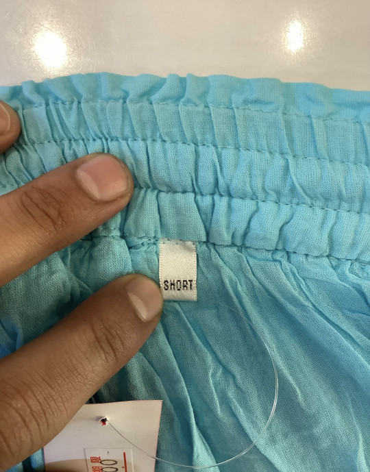 Light Blue Flare Long Skirt Elastic Waist